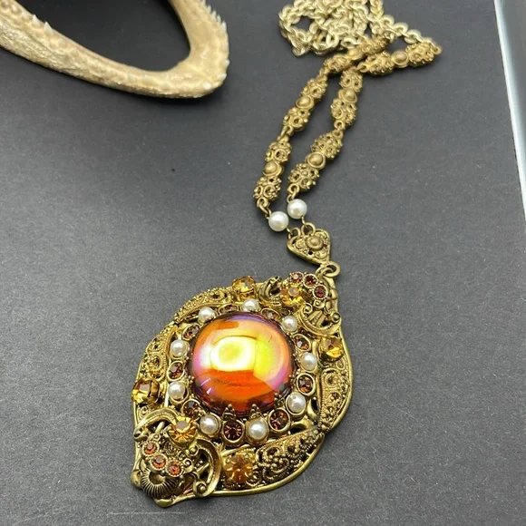 Western Germany filigree necklace vintage A18 🔥 - Picture 7 of 9